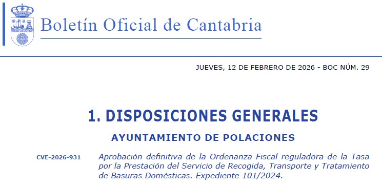 Aprobada la Nueva Ordenanza sobre la tasa de Basuras